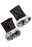Fur & Leather No Finger Glove